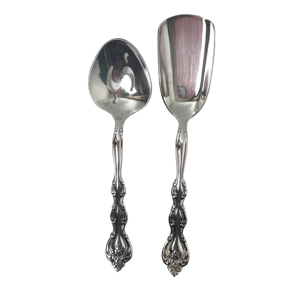 2 PC Bon Bon Vintage Silverplate Spoon & Server by International Silver Company